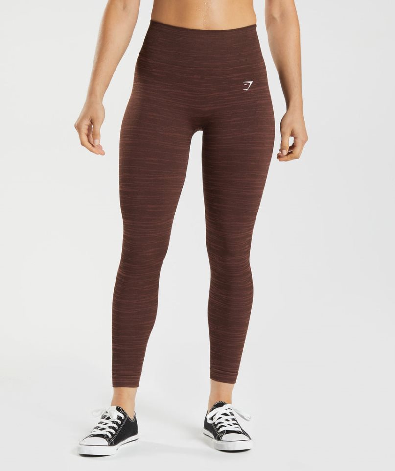 Legginsy Gymshark Adapt Marl Seamless Damskie Ciemny Brązowe | PL 284RUY